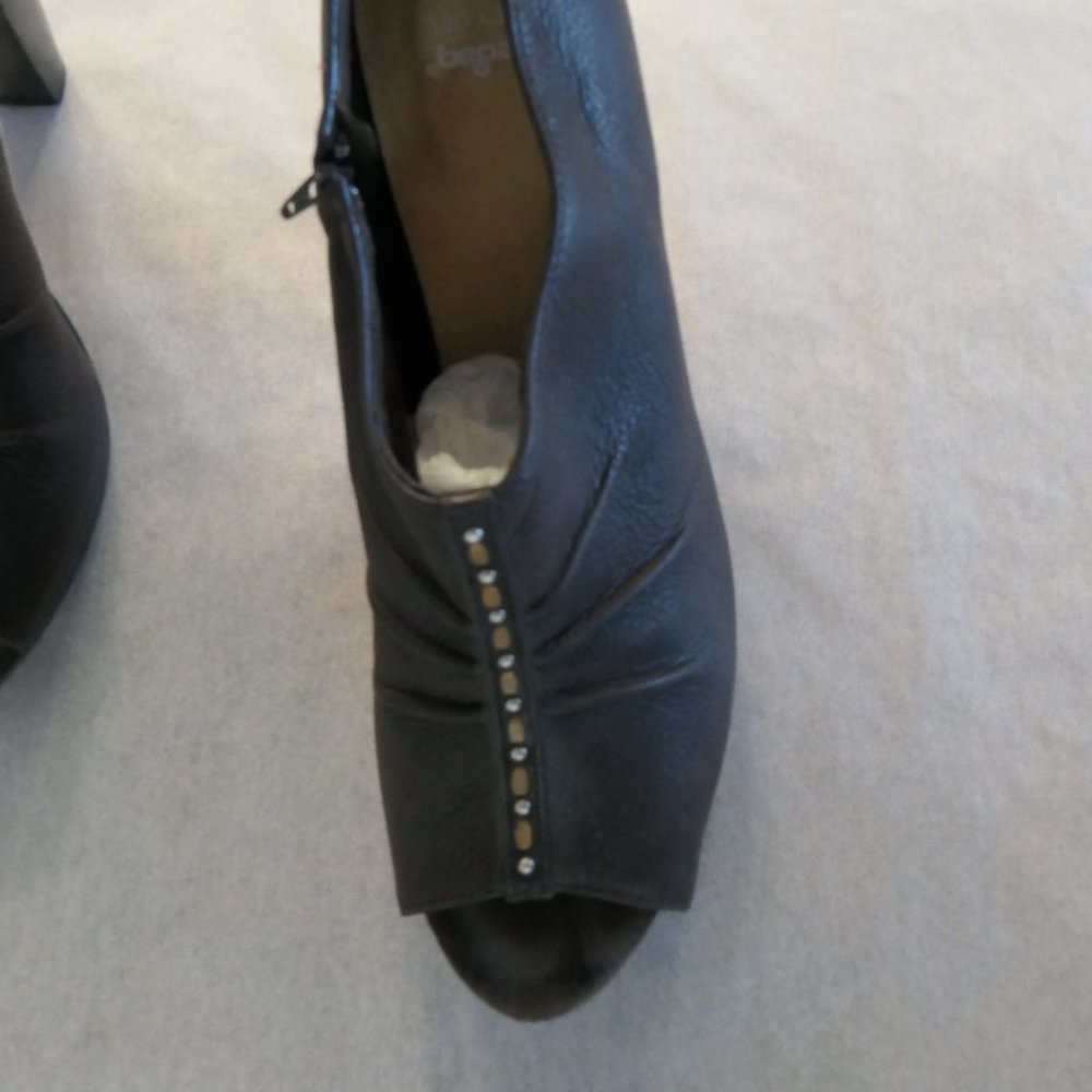 Size 9.5 Calleen Cordera Caliza Brown Peep Toe - Picture 6 of 11